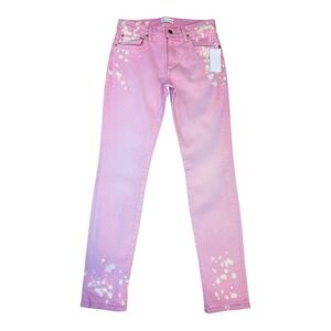 Cotton Citizen High Split Hem Skinny Jean Pink Bleach Wash Denim Size 30 Size 10